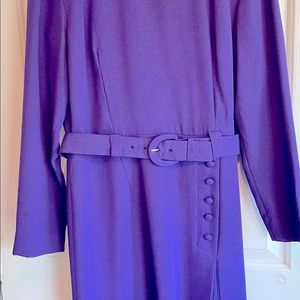 Purple evening dress.